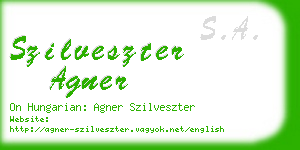 szilveszter agner business card